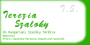 terezia szaloky business card